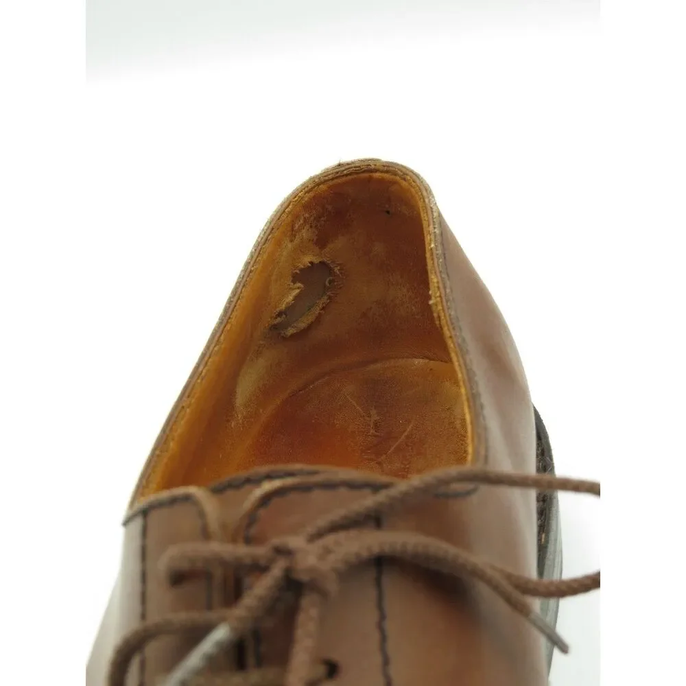 vintage J.M. Weston Brown Split Toe Derby Mens 9D French Leather Old Money
